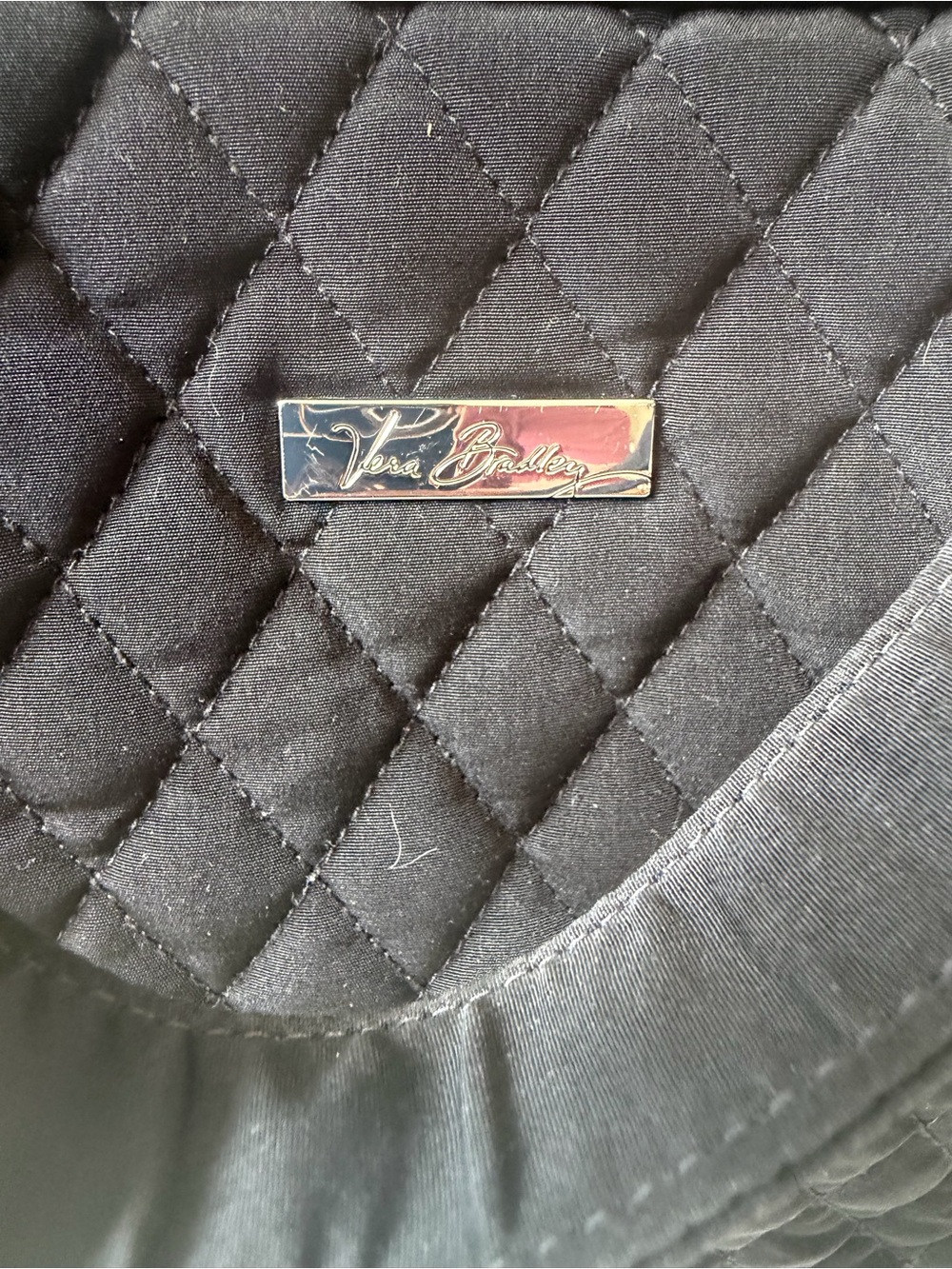 Vera Bradley Black Quilted Tote Shoulder Bag - Picture 4 of 6